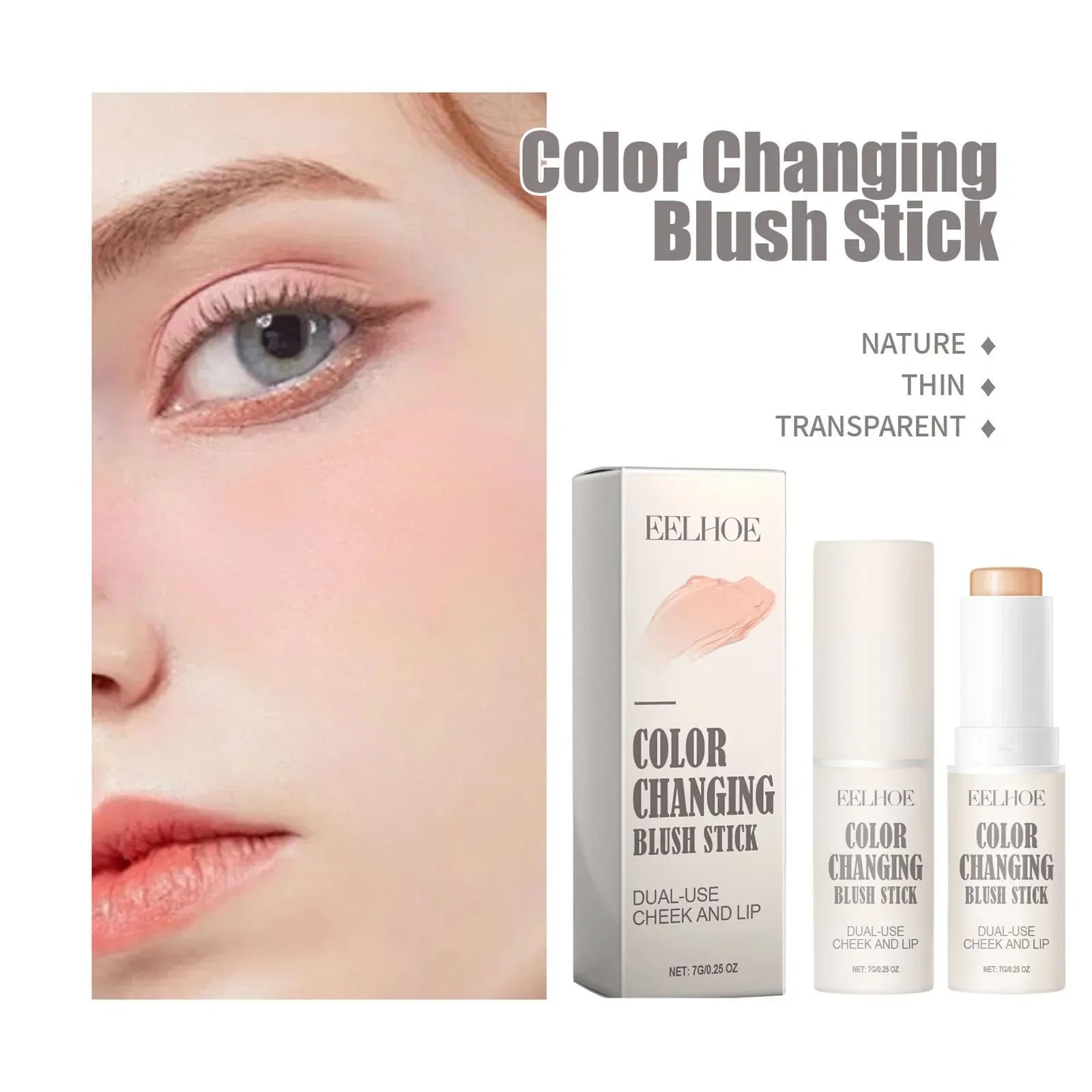 EELHOE Face Blush Stick Color Change Blush Cheek Lip in USA