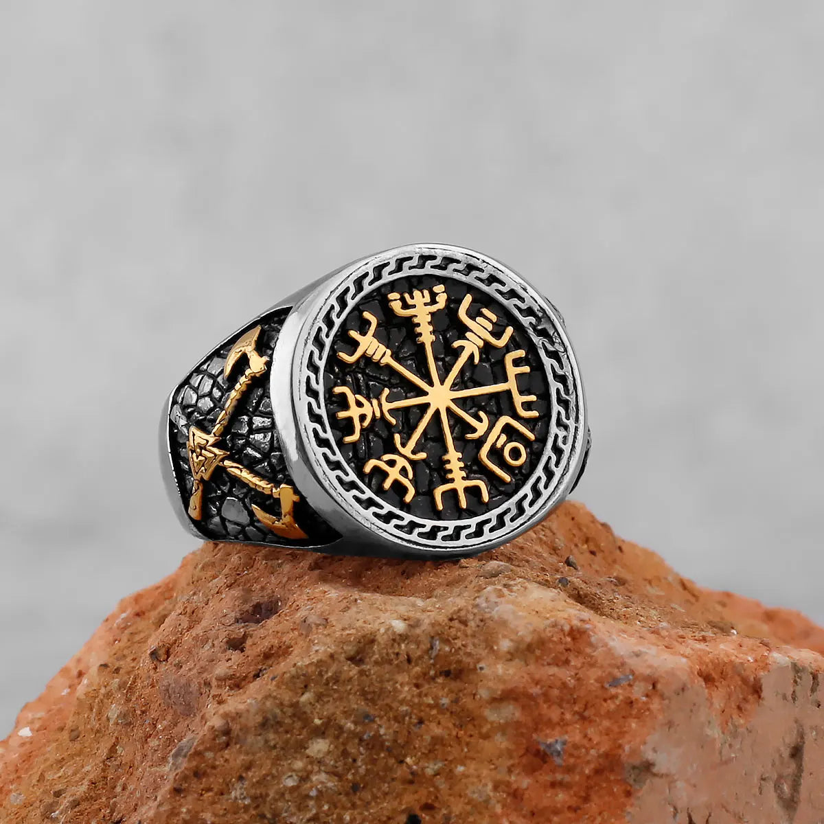 Vintage Viking Stainless Steel Compass Ring Men's in USA