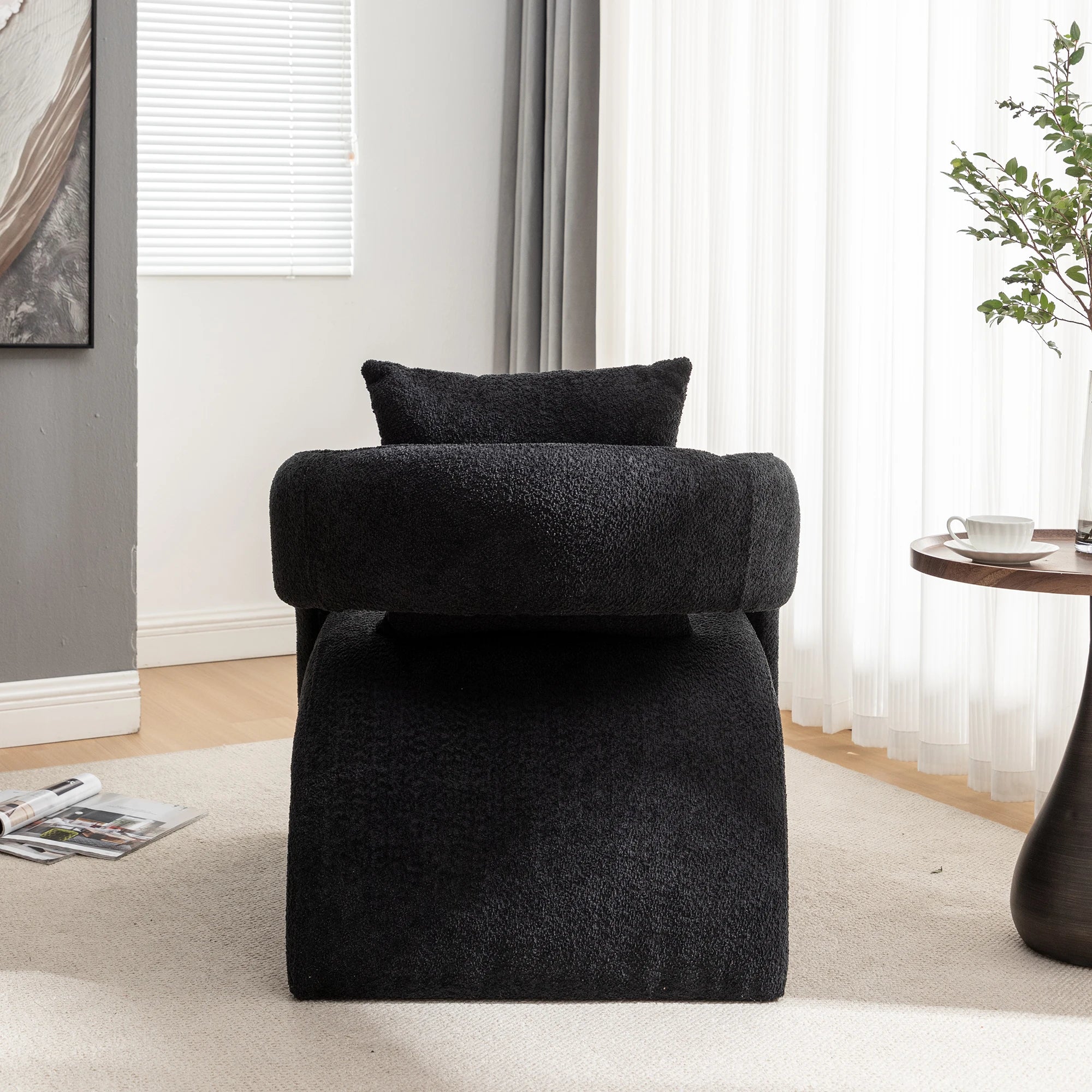 SEYNAR Open-Back Boucle Upholstered Accent armchair IN USA.