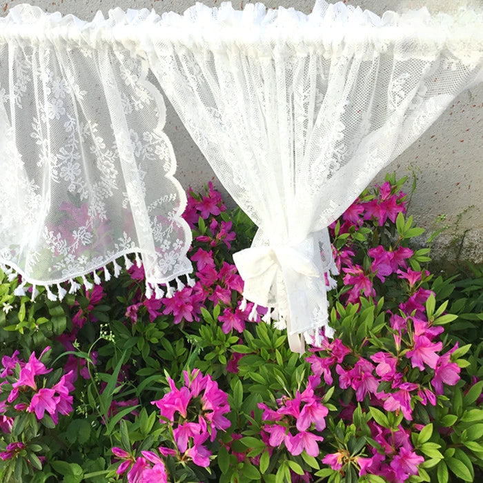 Curtains Kitchen Finished White Floating Tulle Sheer Curtain in USA