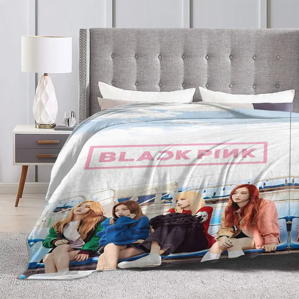 Music Idol Black-Pinks Girl Blankets Flannel All Season in USA