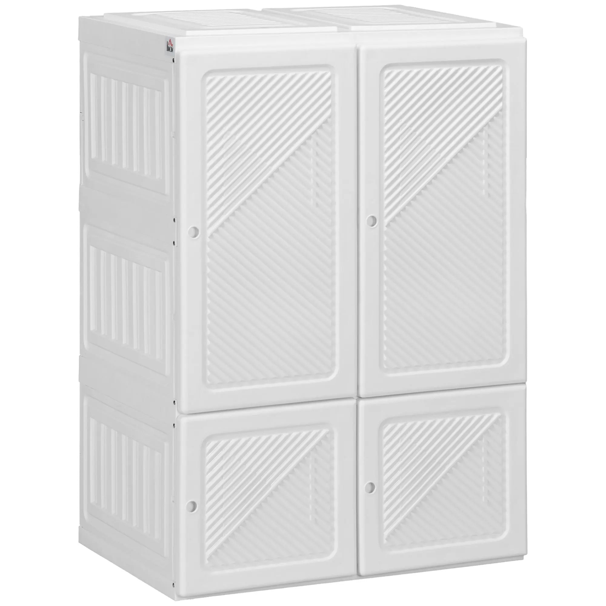 Portable Wardrobe Closet with Cube Compartments White IN USA.