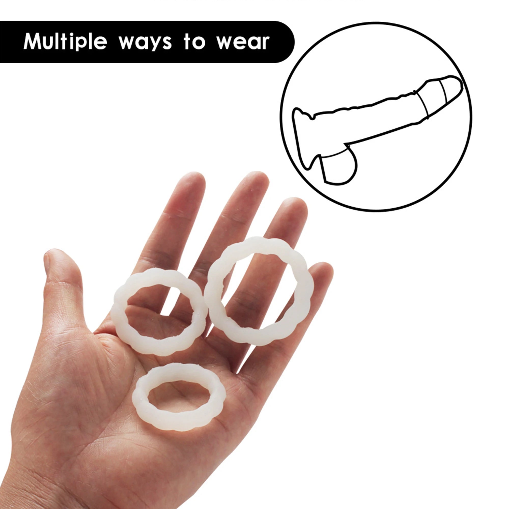 Male Luminous Penis Rings Smooth Silicone Delay in USA