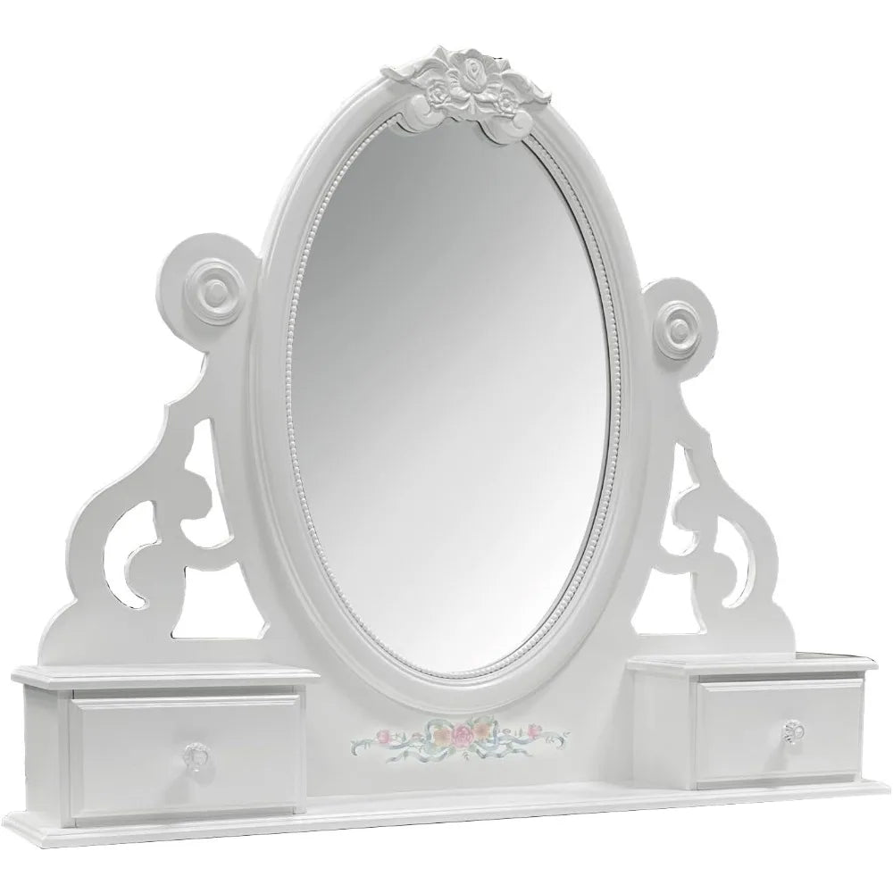 Dressing Table Jewelry Mirror, Wooden Cosmetic Table IN USA.