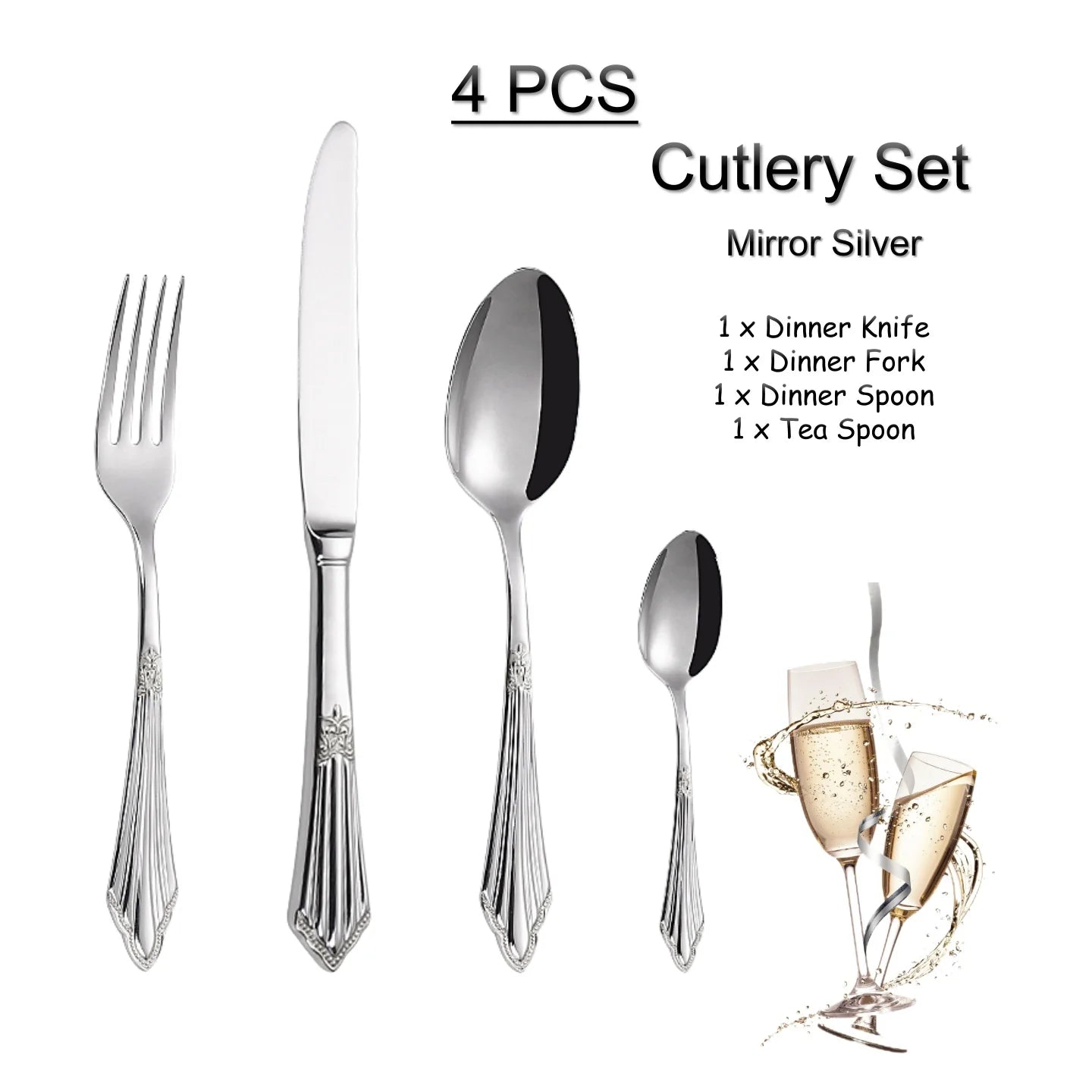 PCS Luxury Gold Plated Flatware Set Dishwasher Safe