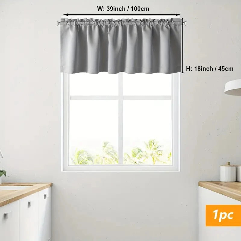 Stylish Solid Color Blackout Curtain Valance Blocks Light Enhances in USA