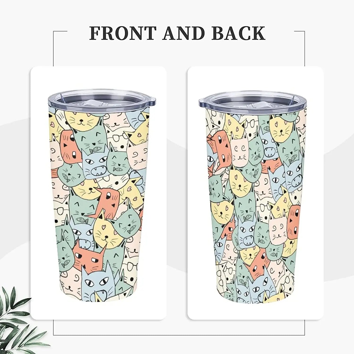 Cats Tumbler Gifts Vacuum Double Wall Cartoon Cute Cat in USA