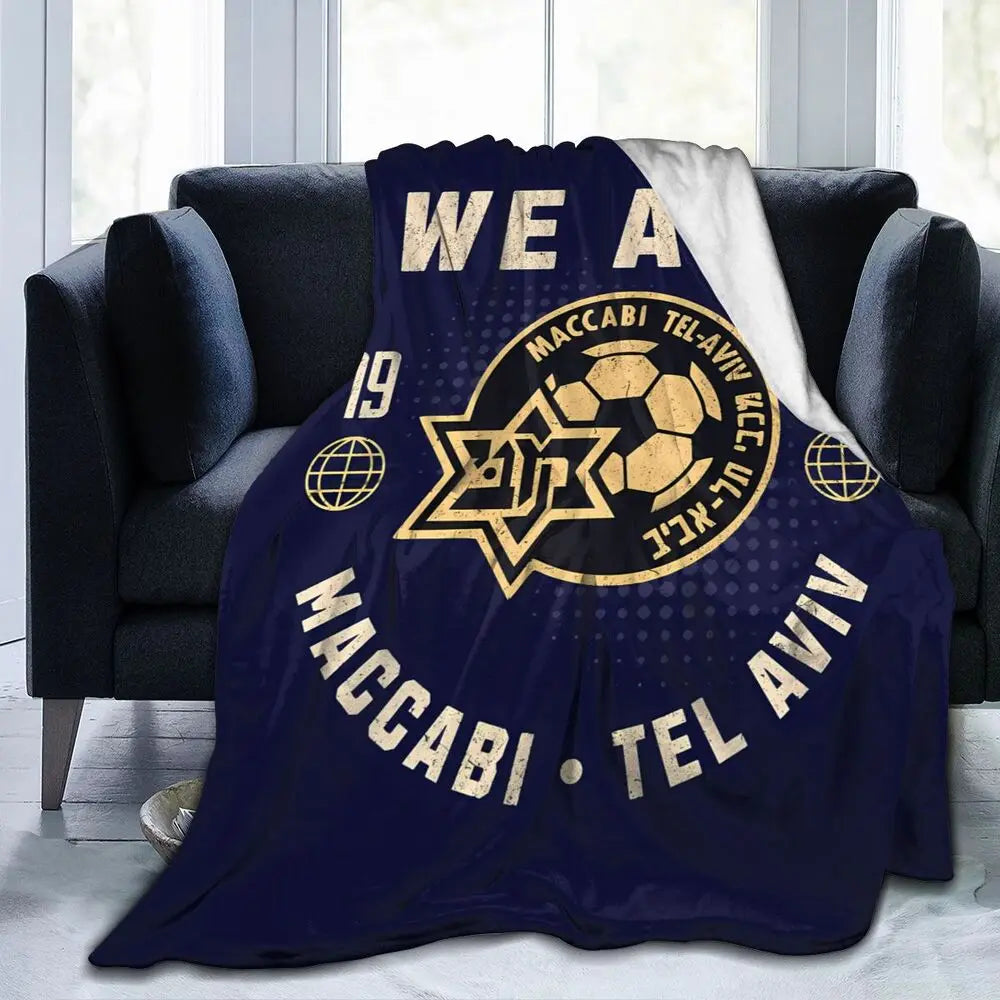 Maccabi Aviv Flannel Throw Blanket Warm Bed Blanket in USA.