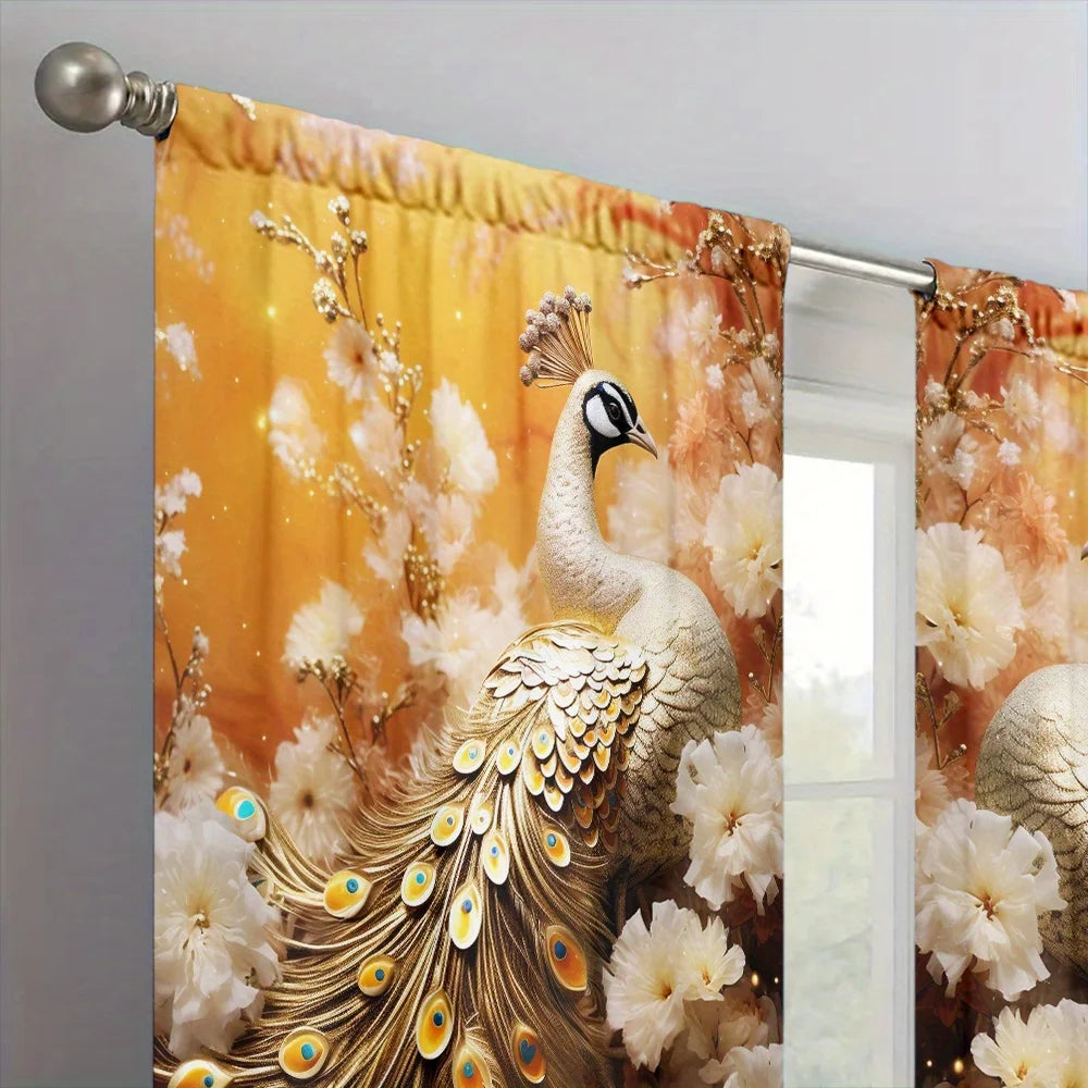 Luxury Style Peacock Printed Curtain Home Decor in USA