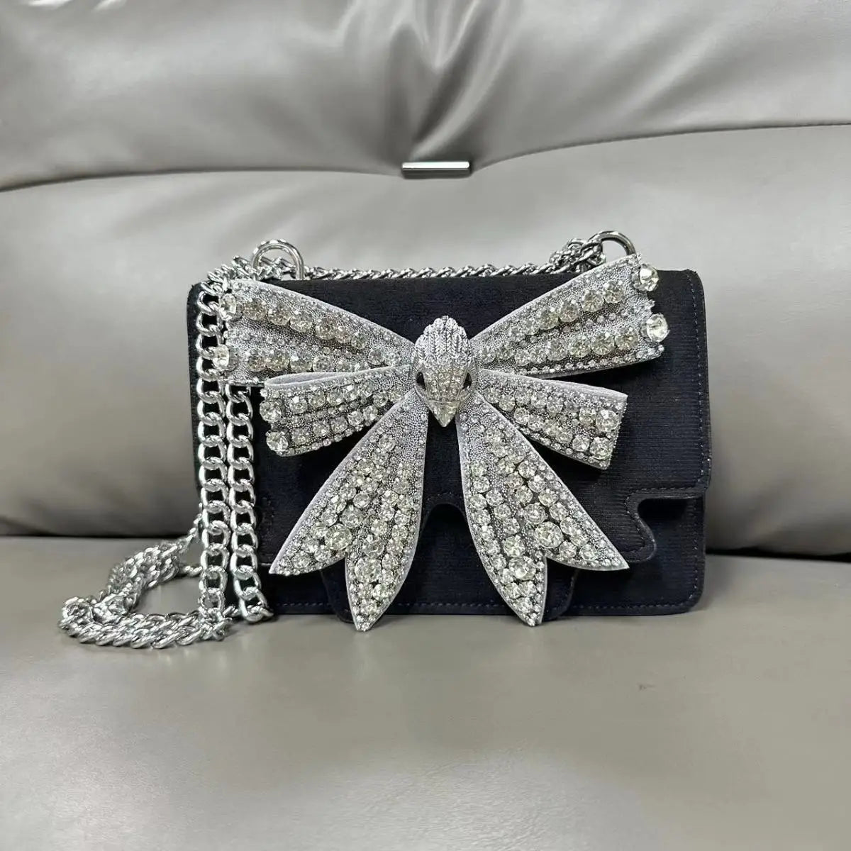 KURT GEIGER LONDON Diamond Studded Bow Bag Fashion in USA