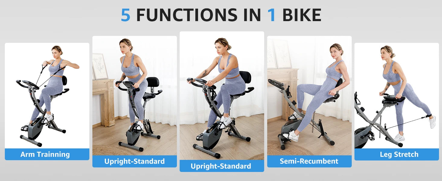 Exercise Bike Seniors, Foldable Stationary Bike Magnetic Resistance in USA