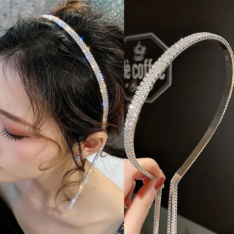 Luxury Rhinestone Hairbands Women Long Tassel in USA