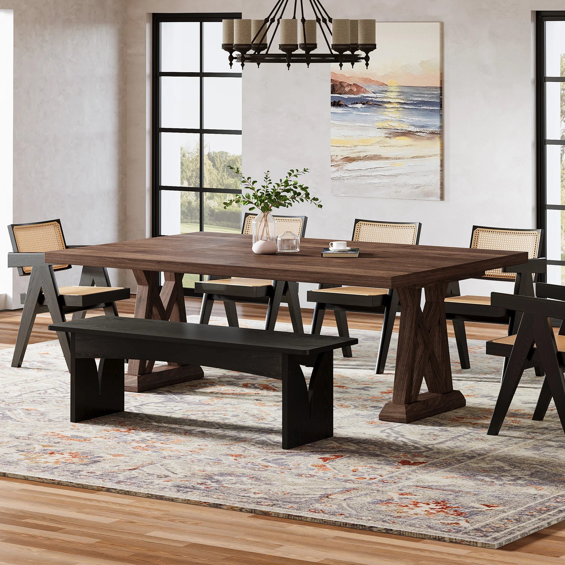 Tribesigns Dining Bench, Black Dining Bench Table Bench in USA.