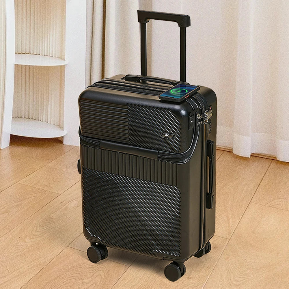 Opening Roller Trolley Case ABS Men Travel Suitcase in USA