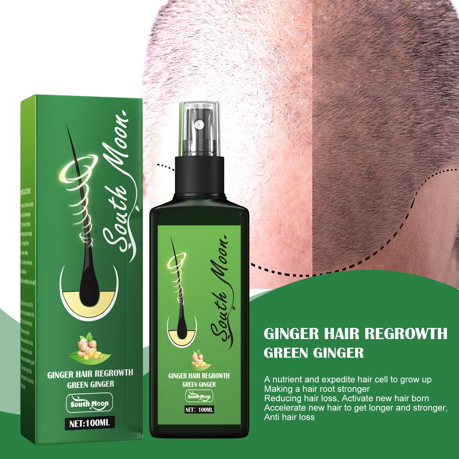 South Moon Green Ginger Hair Regrowth Spray in USA