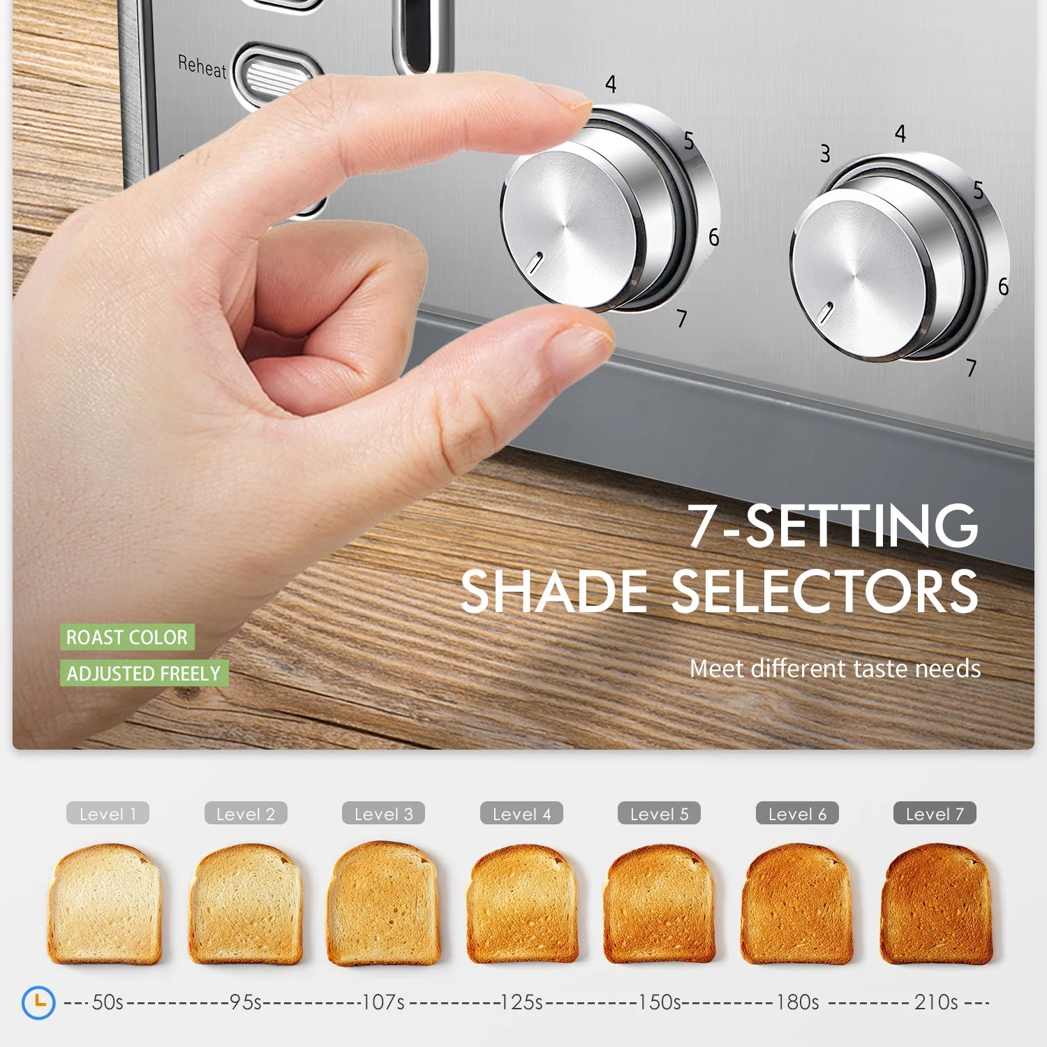 Toaster Slice, Extra Wide Slots, Stainless Steel High IN USA.