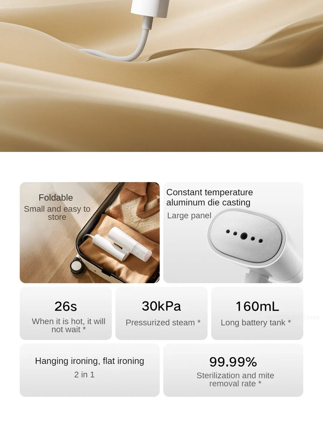 Xiaomi Mijia Garment Steamer Foldable Handheld Clothes IN USA.