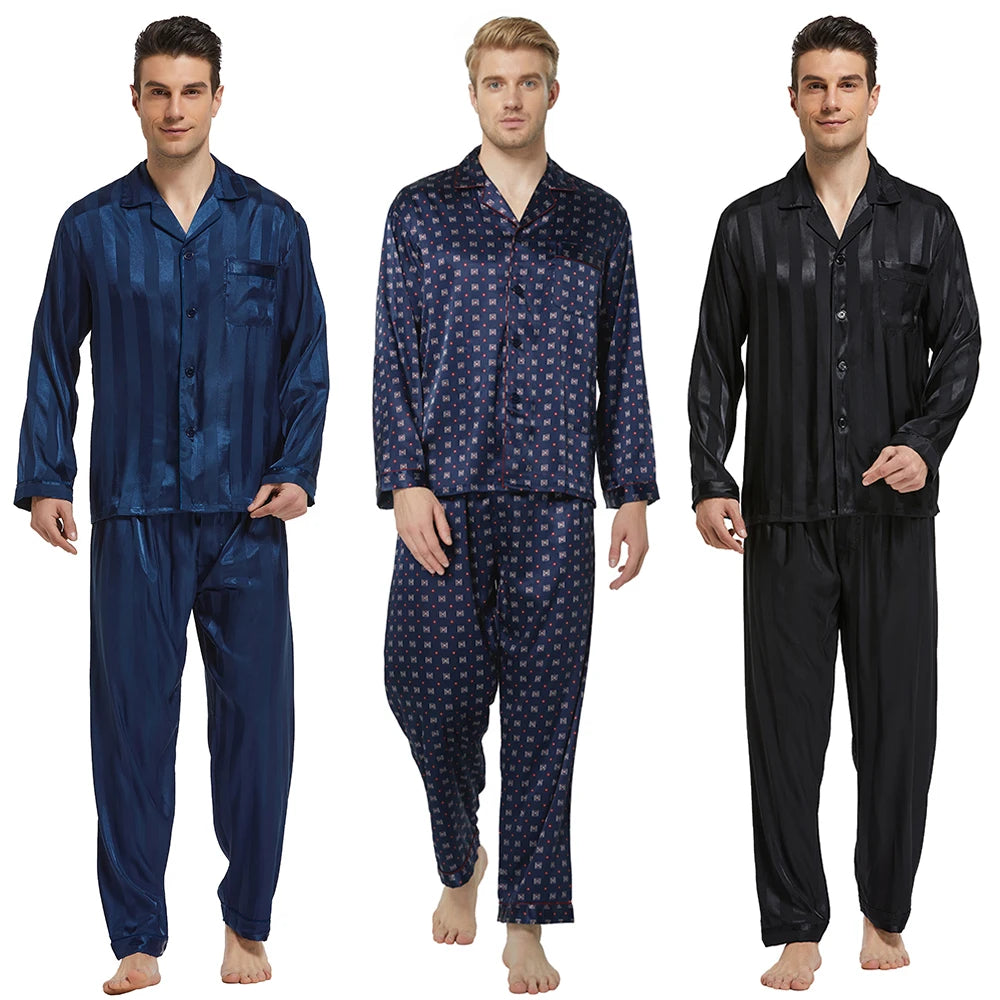 Tony&Candice Men's Satin Silk Pajama Set Men Pajamas Silk in USA