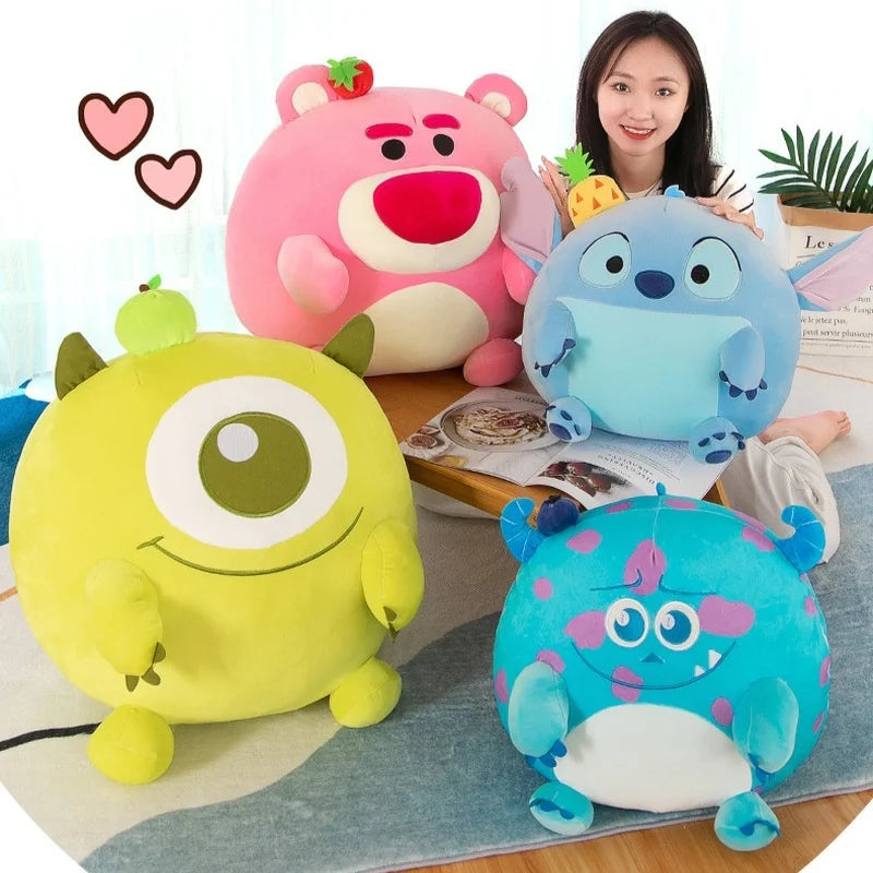 Disney Lotso Stitch Round Plush Doll Toys Kawaii in USA