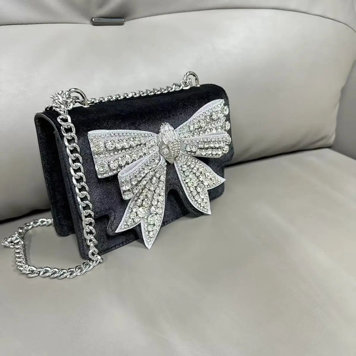 KURT GEIGER LONDON Diamond Studded Bow Bag Fashion in USA