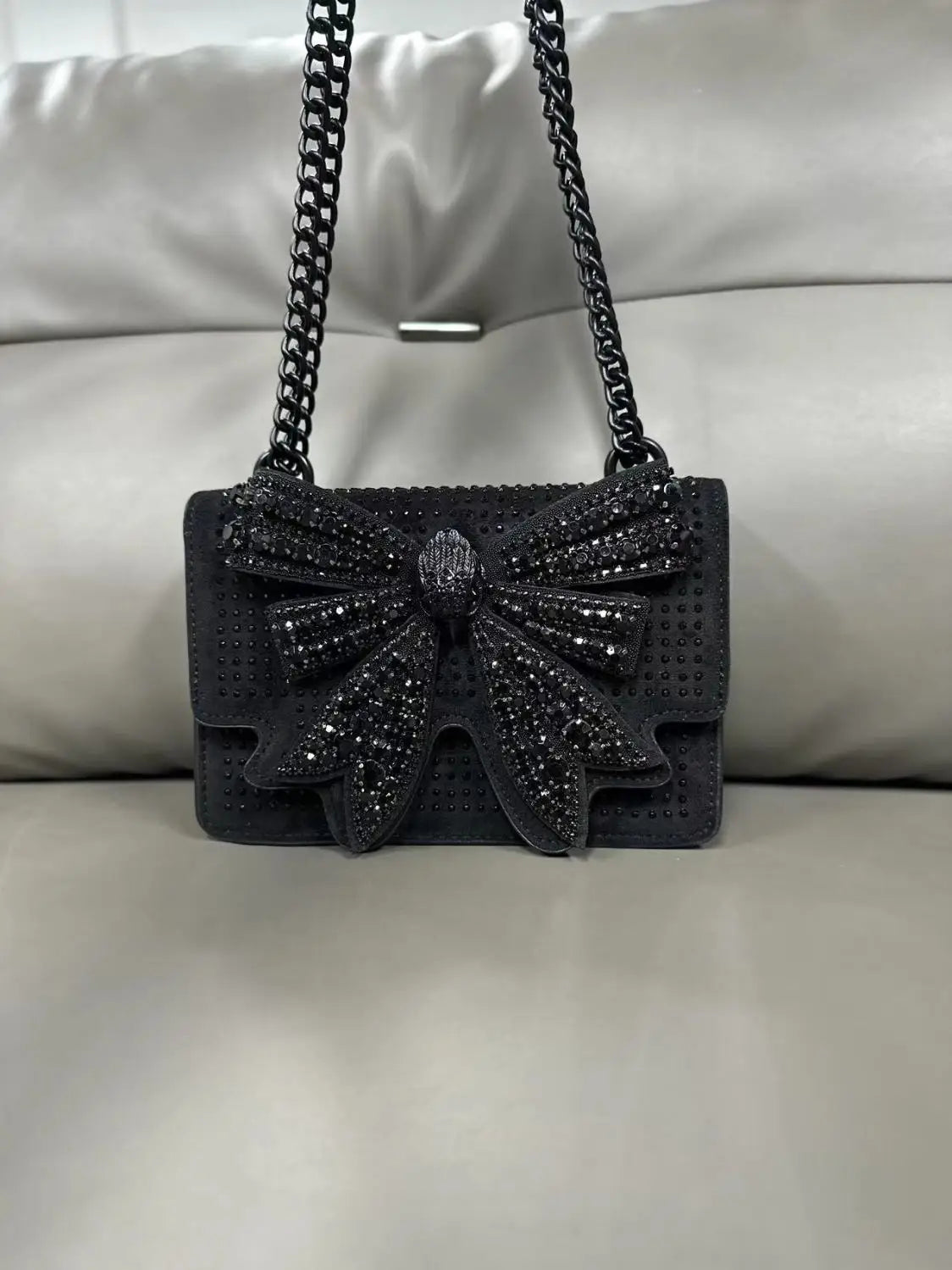 KURT GEIGER LONDON Diamond Studded Bow Bag Fashion in USA