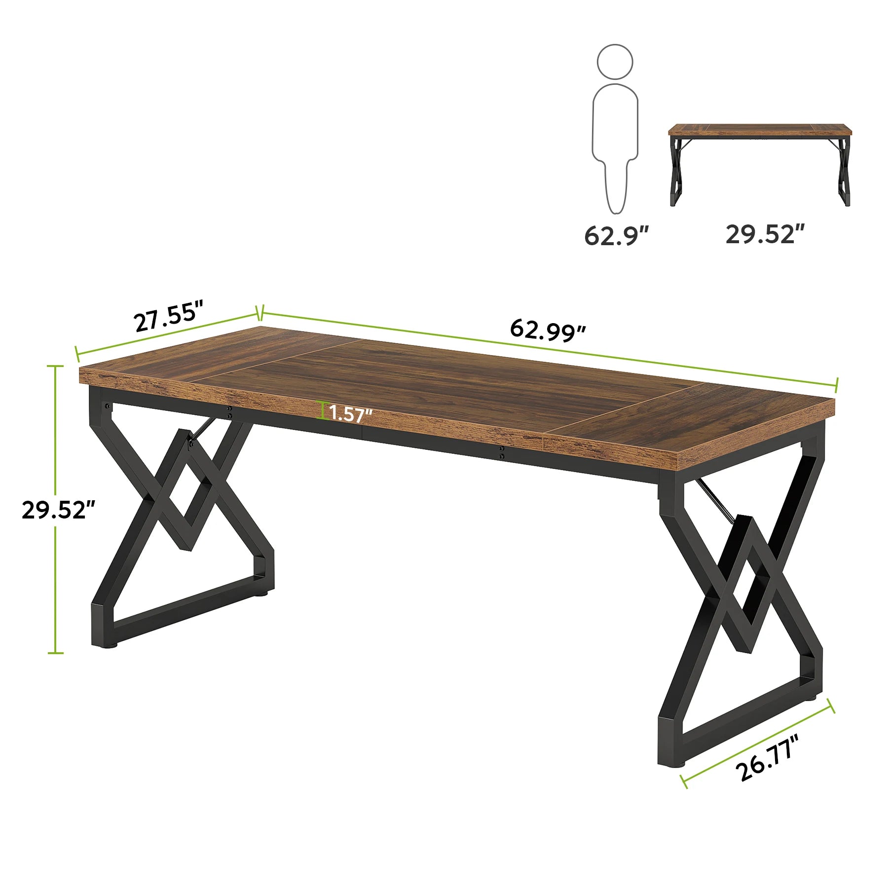 Tribesigns Executive Desk, Office Desk Extra Thickened Woode IN USA.