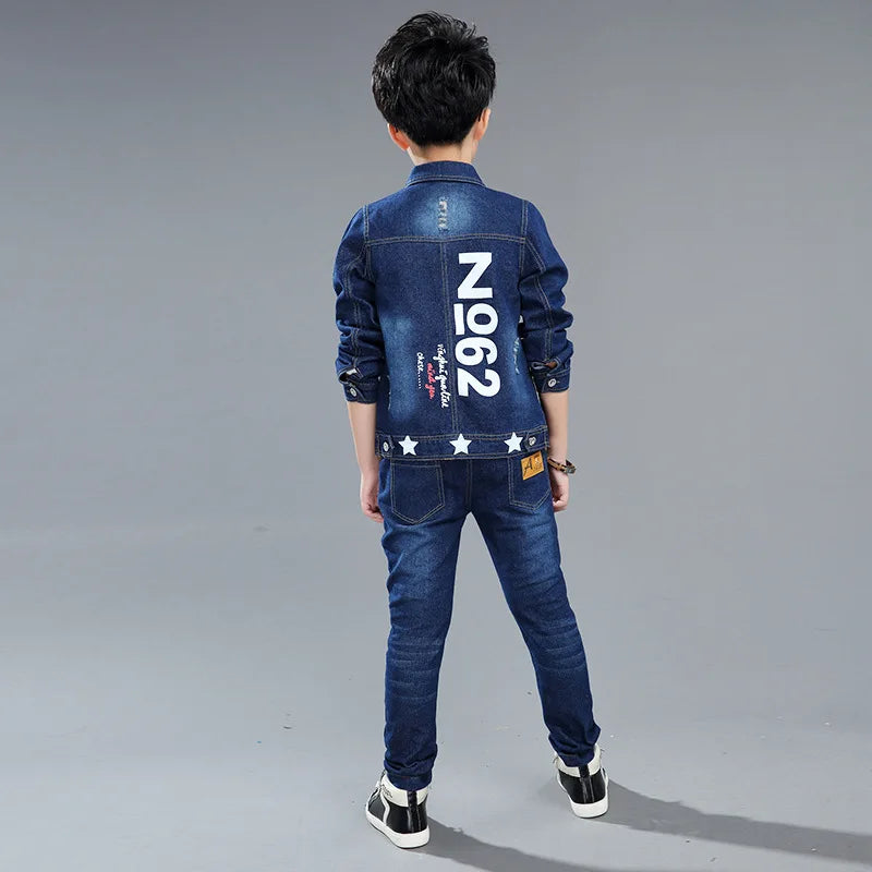 Children's Two Piece Set Kids Clothing Boys Denim Set in USA