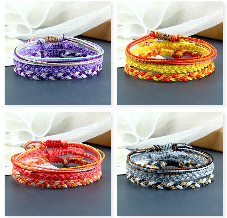 Multi Color Tibetan Buddhist Bracelet Women Men Lucky Charm in USA.