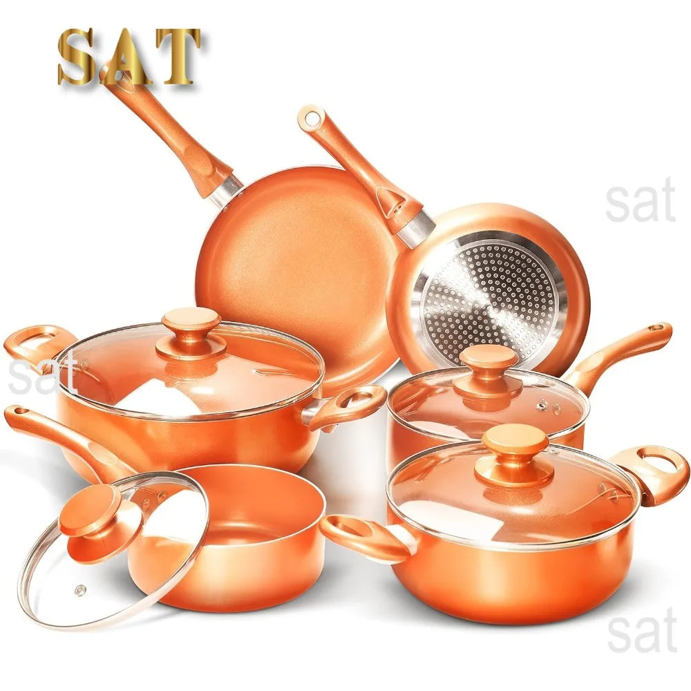 Cookware Ceramic Nonstick Soup Pot/Milk Pot/Frying Pans Set in USA.