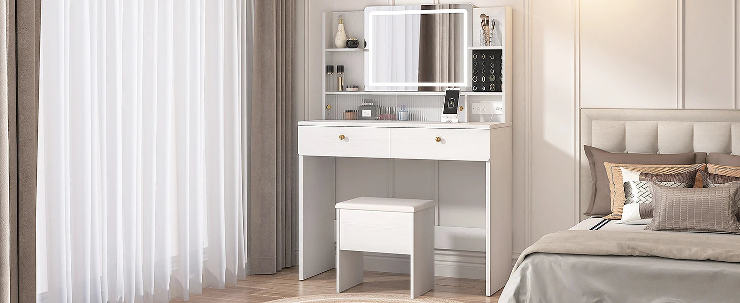 Desk Mirror Lights Dressers Drawers Makeup Table IN USA.