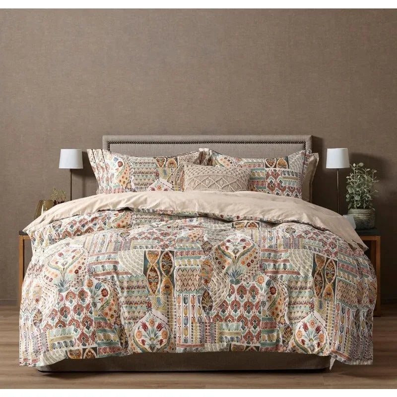 Duvet Cover, Thread Count Cotton Printed Luxury Floral Comforter