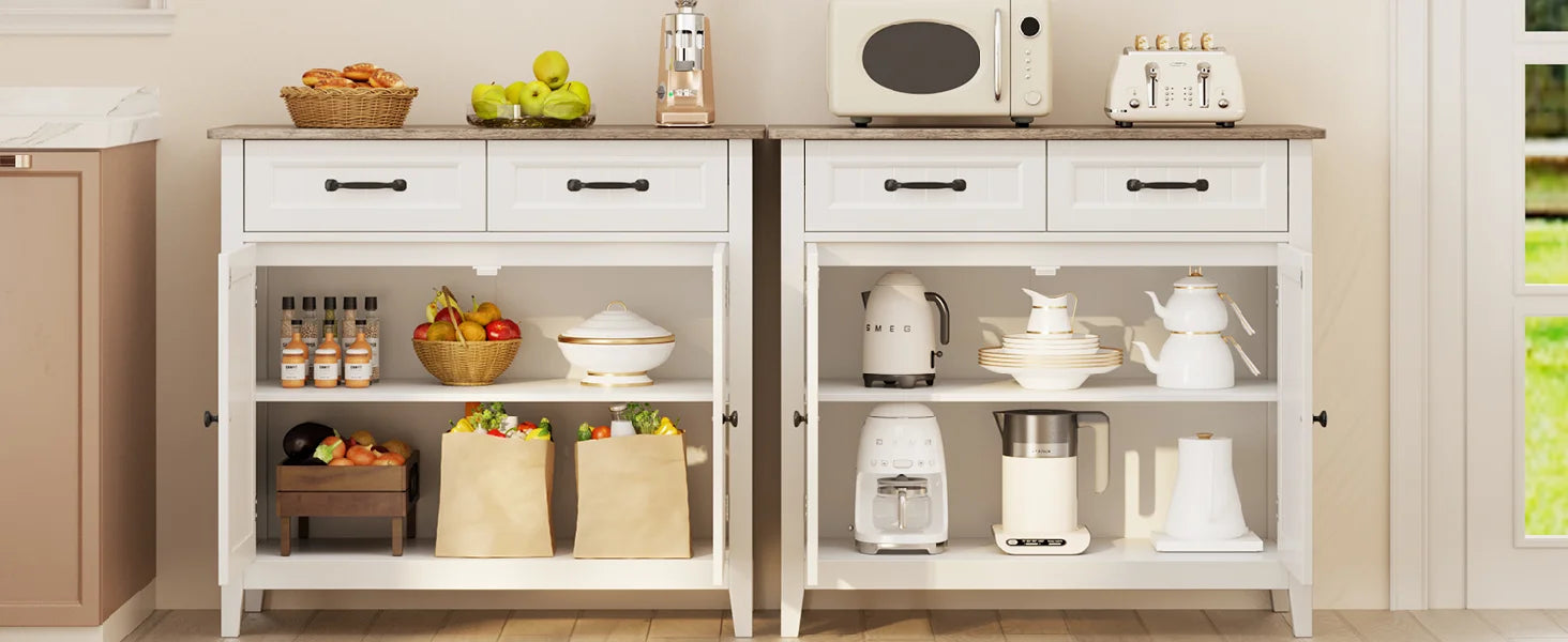 Kitchen Sideboard Buffet Cabinet, Large Kitchen Storage IN USA.