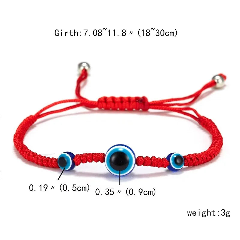 Classic Red String Bracelets Turkish Evil Eye Braided Rope in USA.