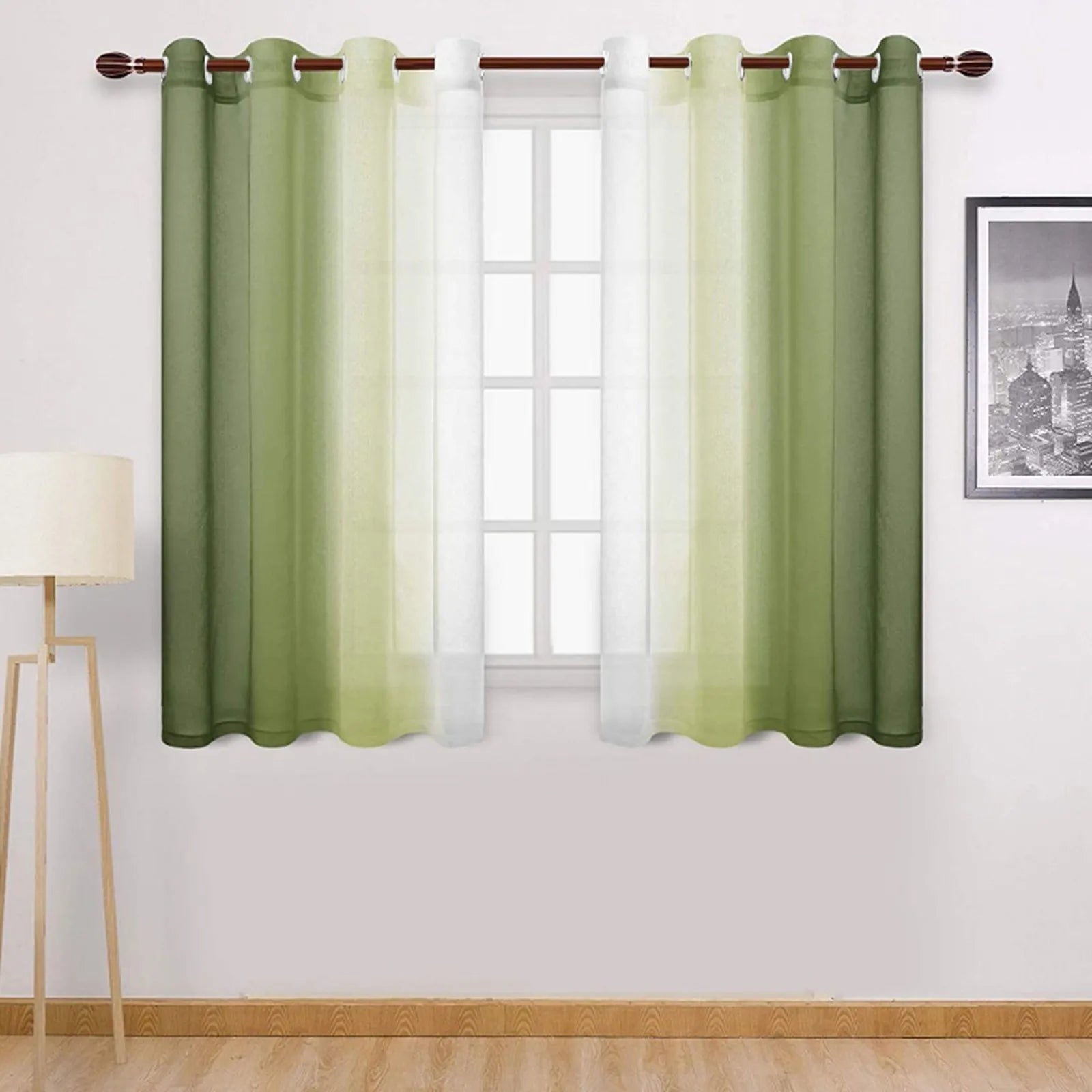 Modern Gradient Color Curtain Tulle Decorative Sheer Curtains IN USA.