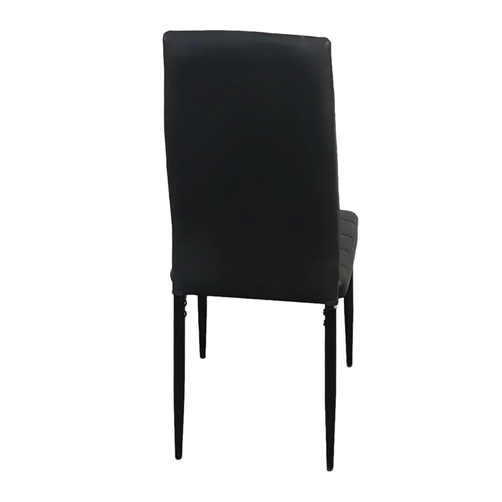 Assembled Stripping Texture Backrest Dining Chairs Black IN USA.