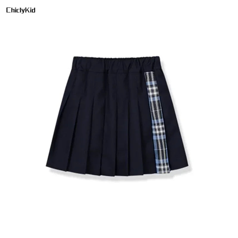 Children School Uniform Girls Jacket Pleated Skirt Suits Boys in USA