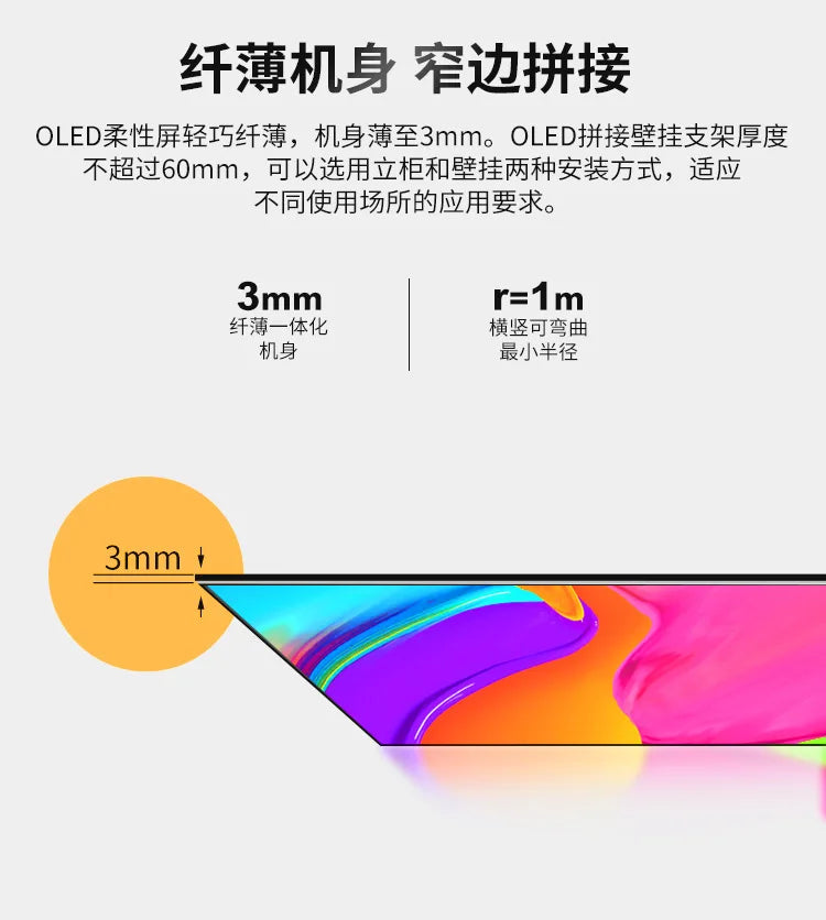 OLED LCD Curved Splicing Screen Flexible Ultra-thin in USA.