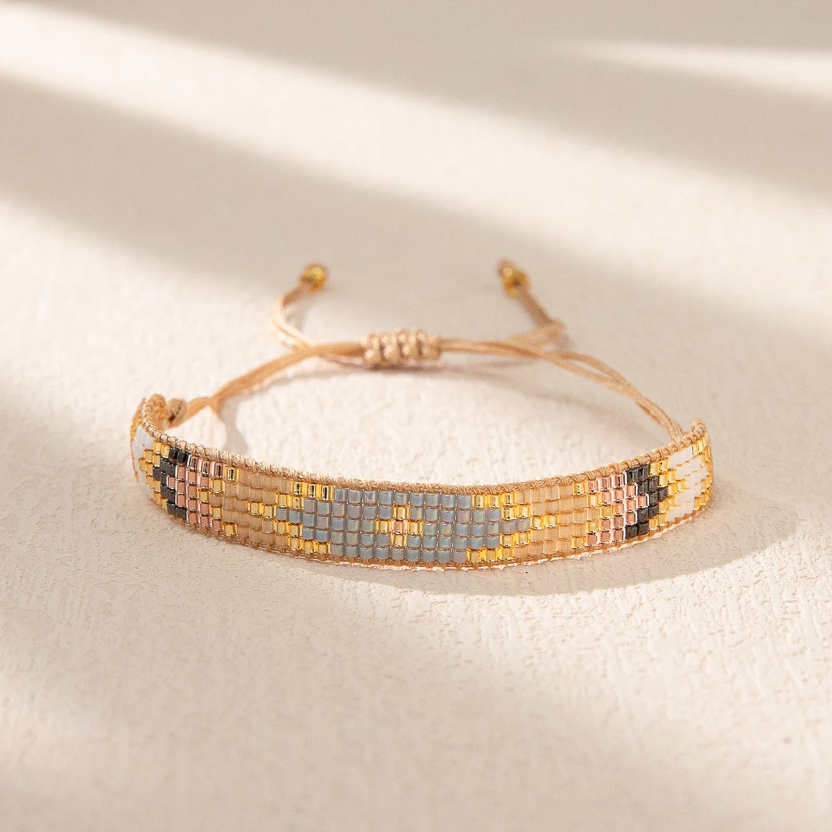 BLUESTAR Boho Miyuki Beaded Bracelet Adjustable Rope Bangle in USA.