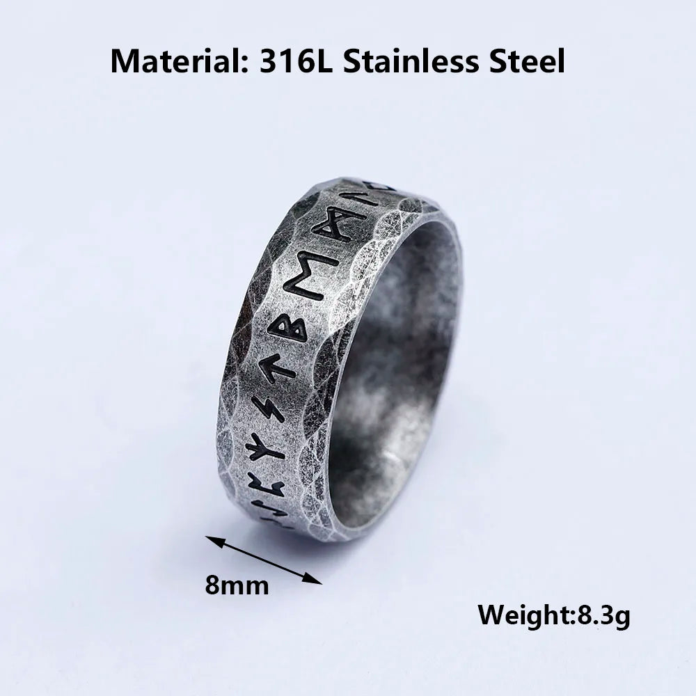 NEW Men's stainless-steel rings retro Odin Viking rune in USA