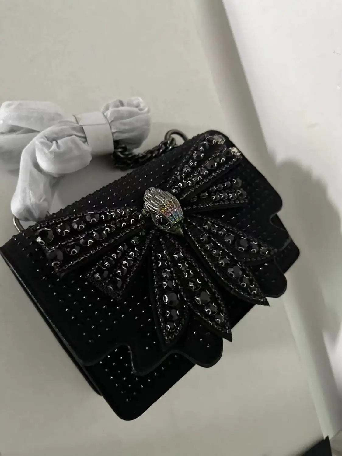 KURT GEIGER LONDON Diamond Studded Bow Bag Fashion in USA