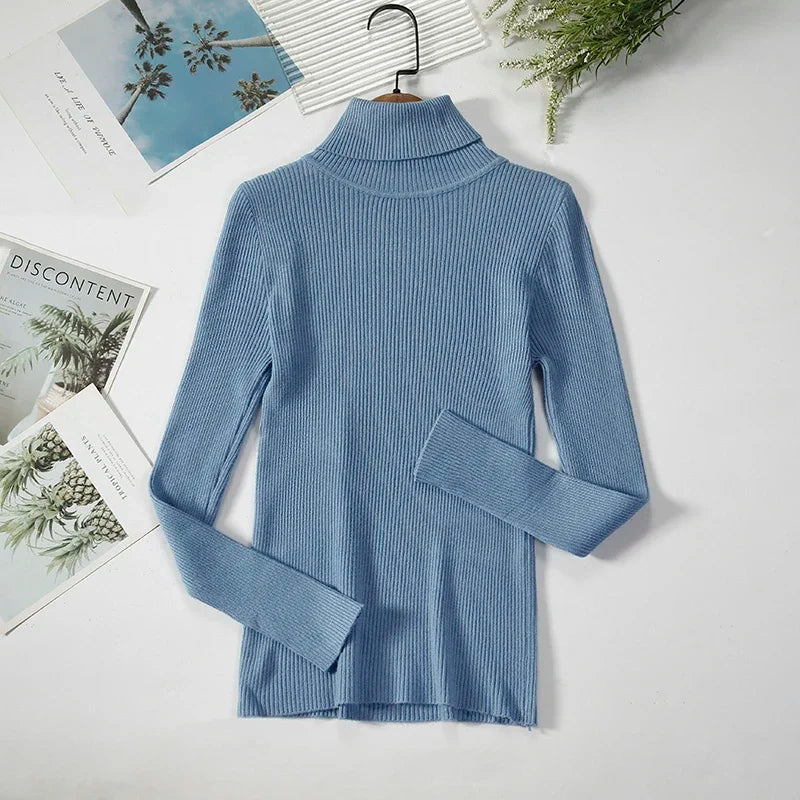 Women Spring Turtleneck Sweater Knitted Soft Pullovers cashmere in USA