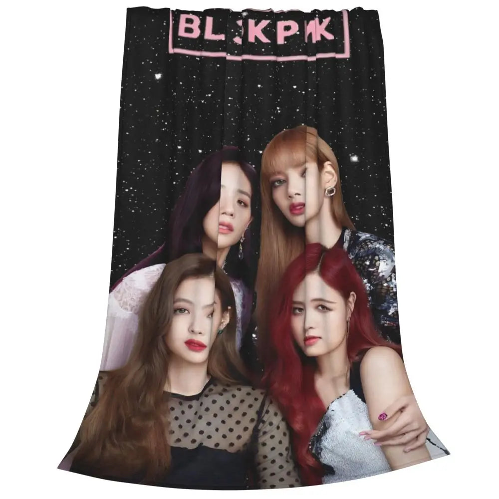 Music Idol Black-Pinks Girl Blankets Flannel All Season in USA