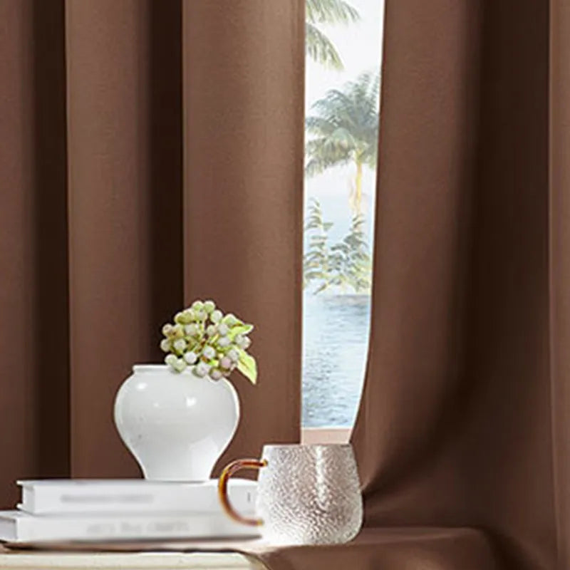 Panel Solid Color Blackout Curtain Room Darkening Light Reducing Curtain in USA