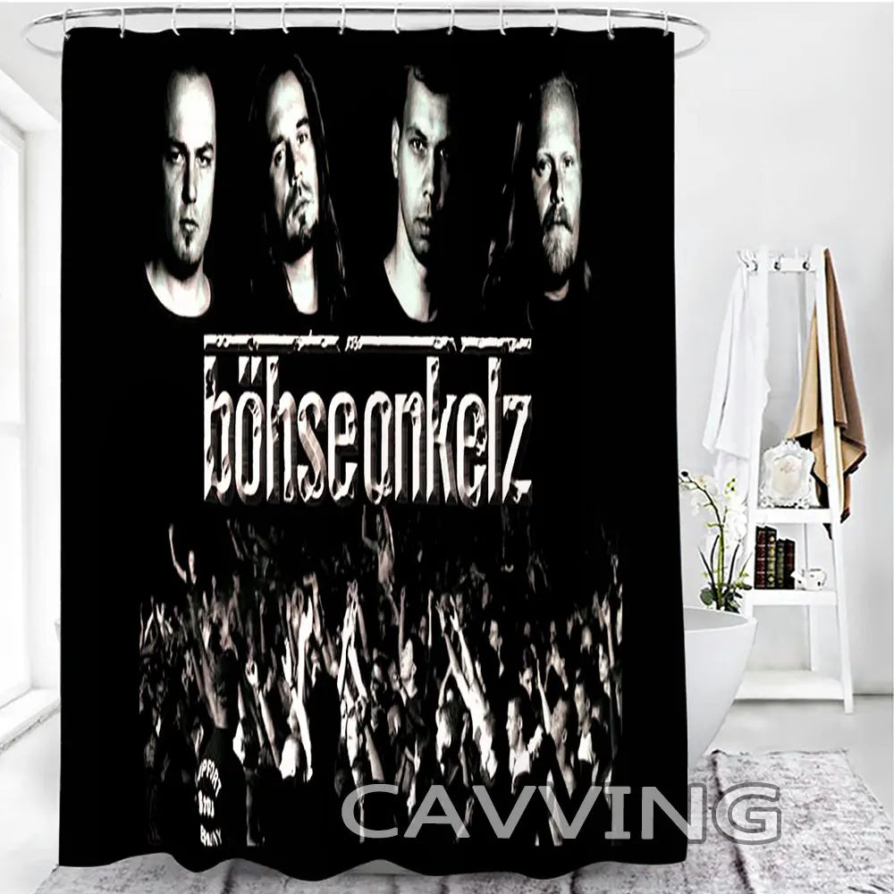 ROCK BAND 3D Shower Curtain Waterproof Bathroom Curtain in USA.