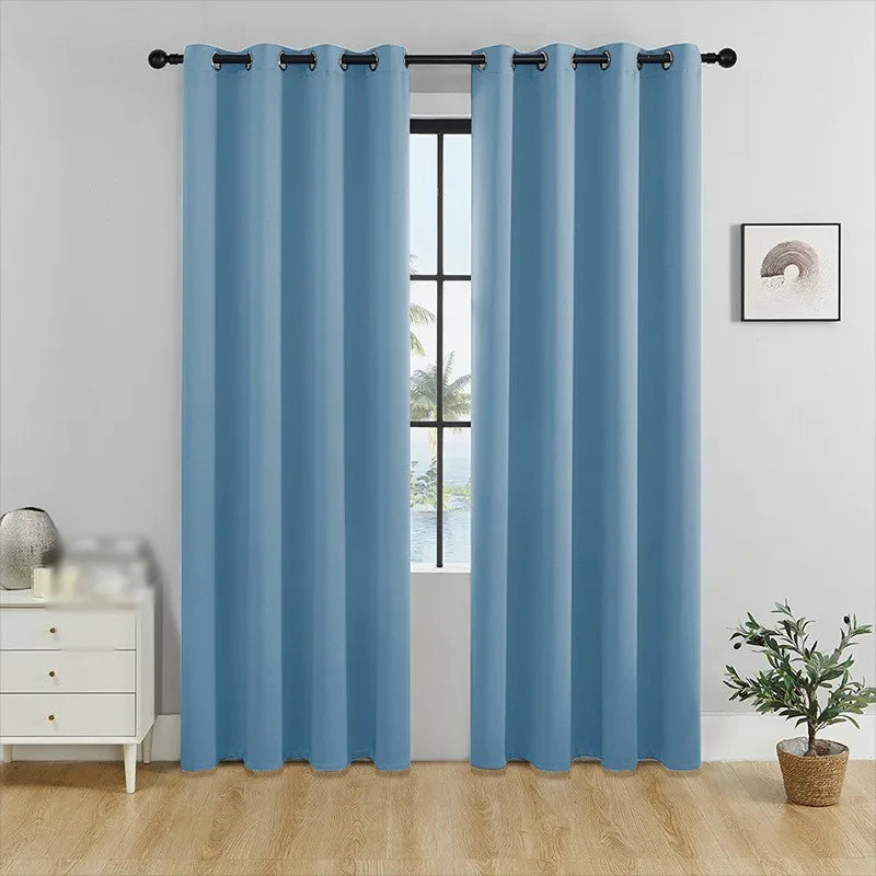 Panel Solid Color Blackout Curtain Room Darkening Light Reducing Curtain in USA