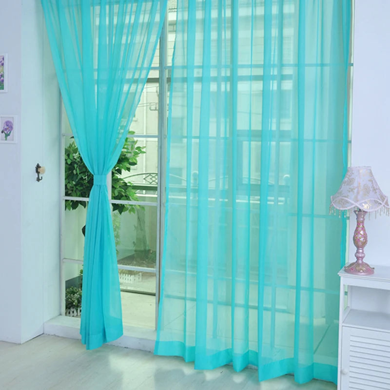 Tulle Curtains The Kitchen Living Room Solid Sheer Curtains in USA.