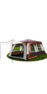 Large tent people family cabin straight wall doors windows net in USA