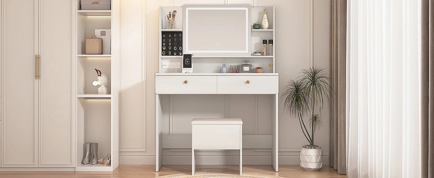 Desk Mirror Lights Dressers Drawers Makeup Table IN USA.