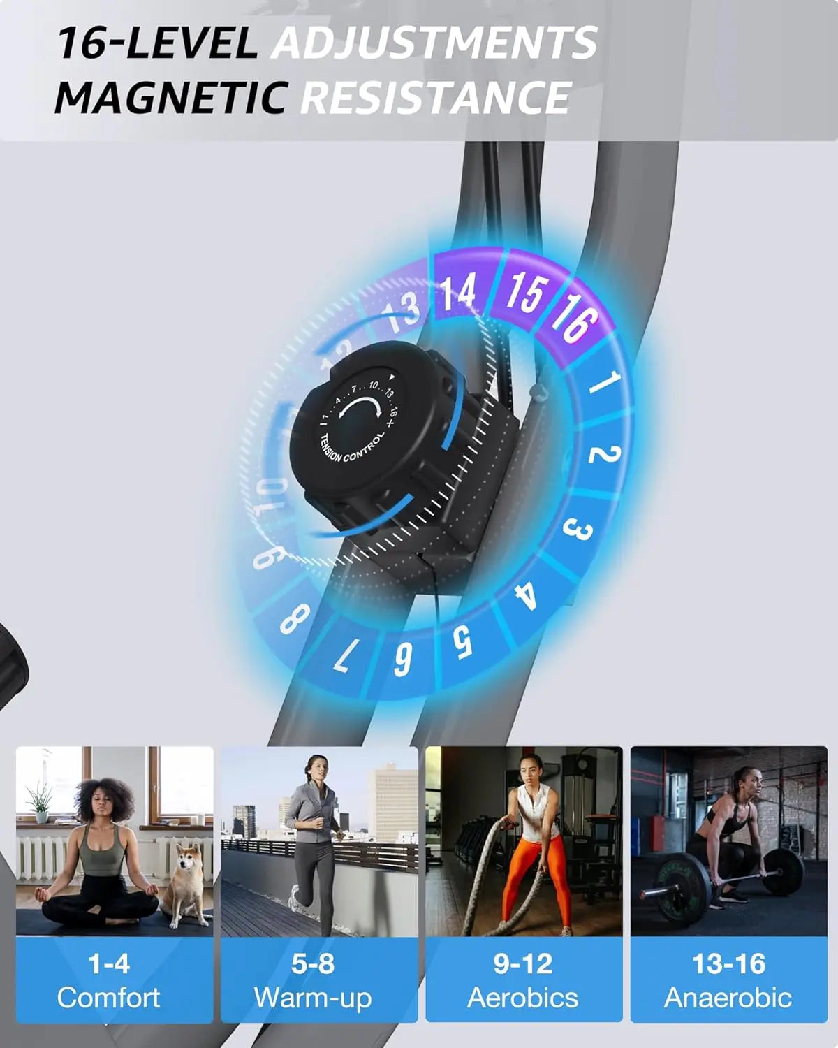 Exercise Bike Seniors, Foldable Stationary Bike Magnetic Resistance in USA