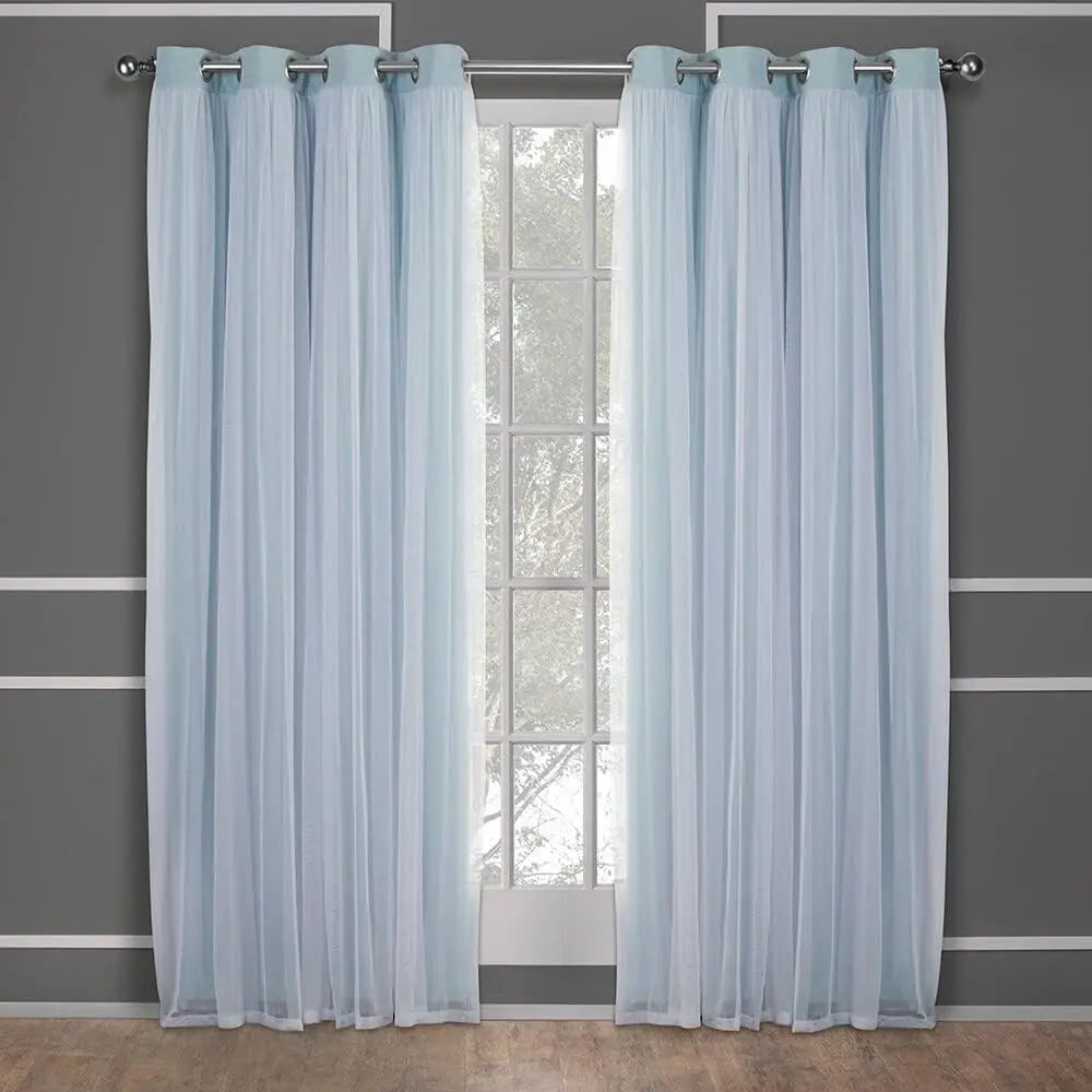 Layered Solid Room Darkening Blackout and Sheer Grommet in USA